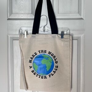 Canvas Tote Bag with Earth Design